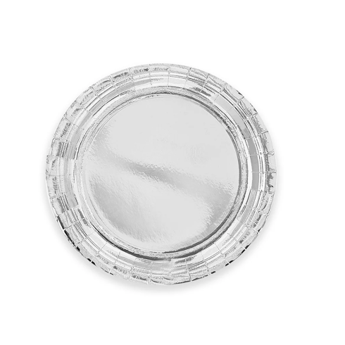 Ezüst papírtányérok 18 cm – 6 db