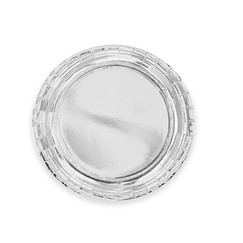 Srebrni papirnati krožniki 18 cm – 6 kosov