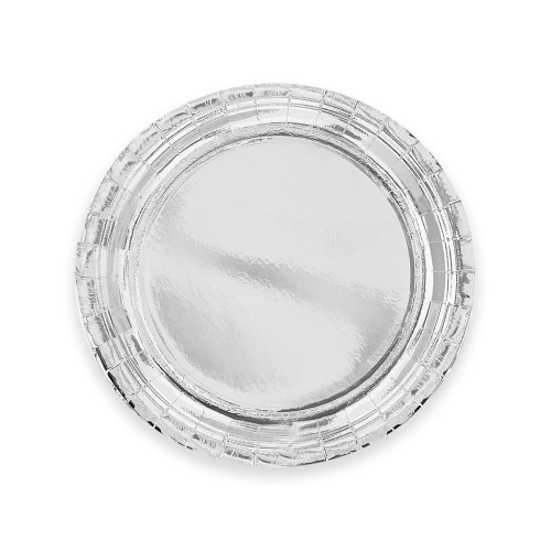 Srebrni papirnati krožniki 23 cm – 6 kosov