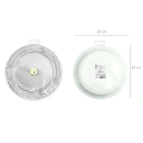 Srebrni papirnati krožniki 23 cm – 6 kosov