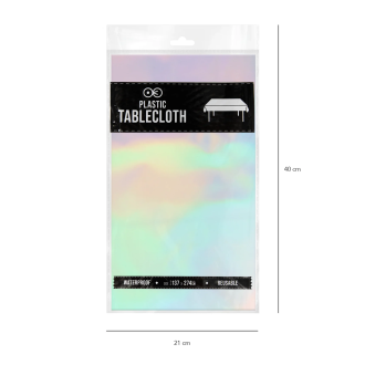 Srebrn opalizirajoč prt – 137 × 274 cm