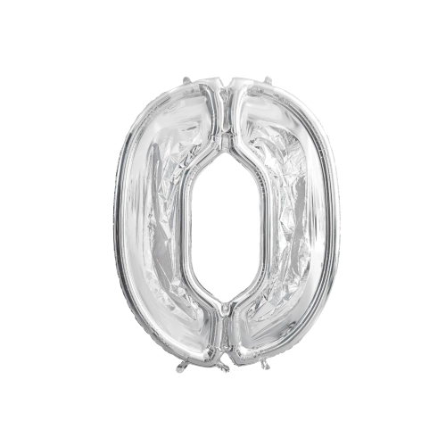 Stříbrný rám číslo 0 na balónky, 126 cm – DIY párty dekorace