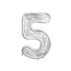 Ezüst színű 5-ös szám keret lufikhoz, 126 cm – ünnepi dekoráció
