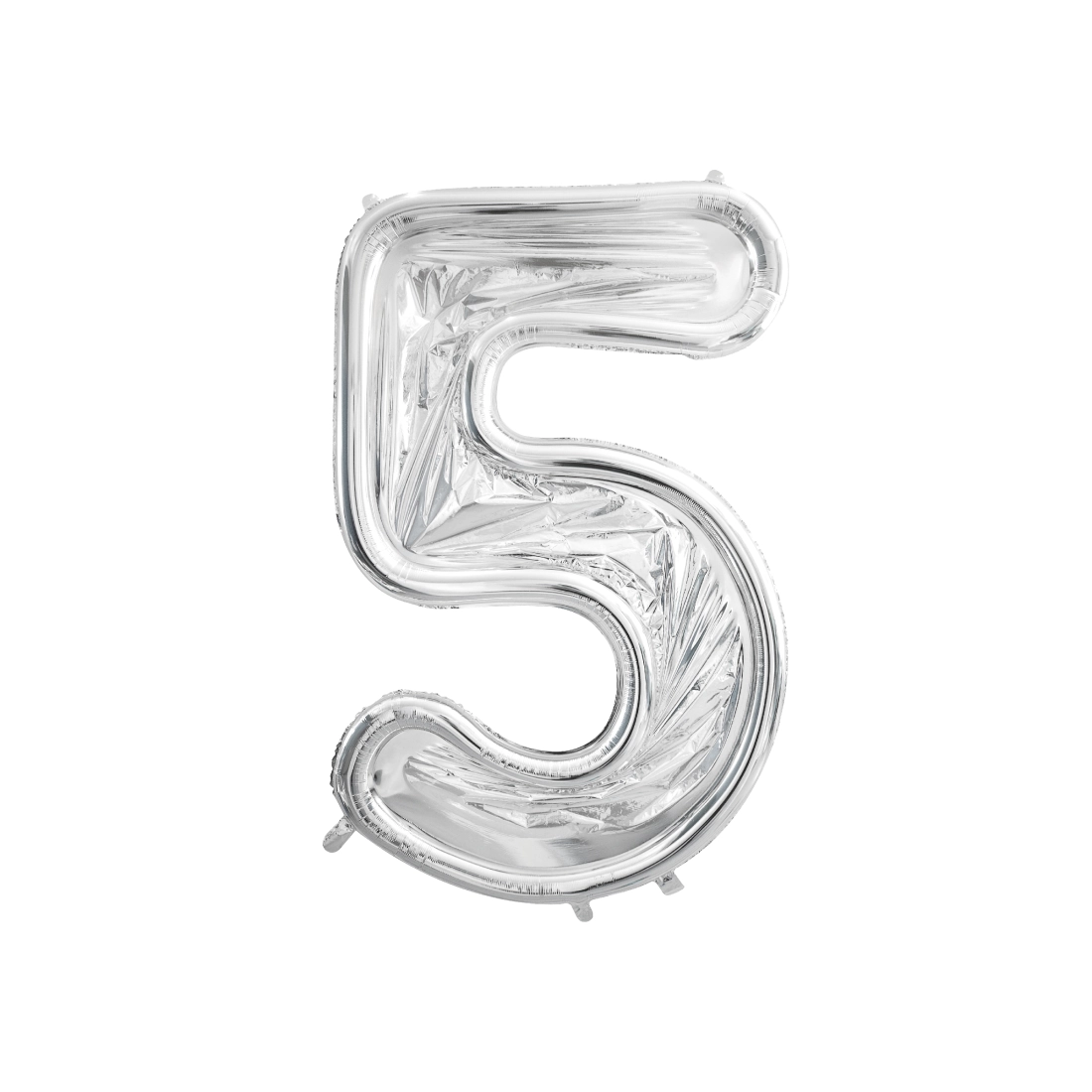 Ezüst színű 5-ös szám keret lufikhoz, 126 cm – ünnepi dekoráció