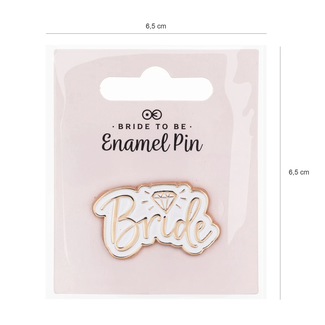 Esküvői kitűző menyasszonynak „Bride” rózsaarany színben