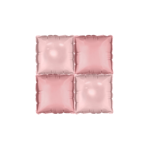 Svetloružový obojstranný fóliový balónový záves 35x35 cm – 4 ks na párty