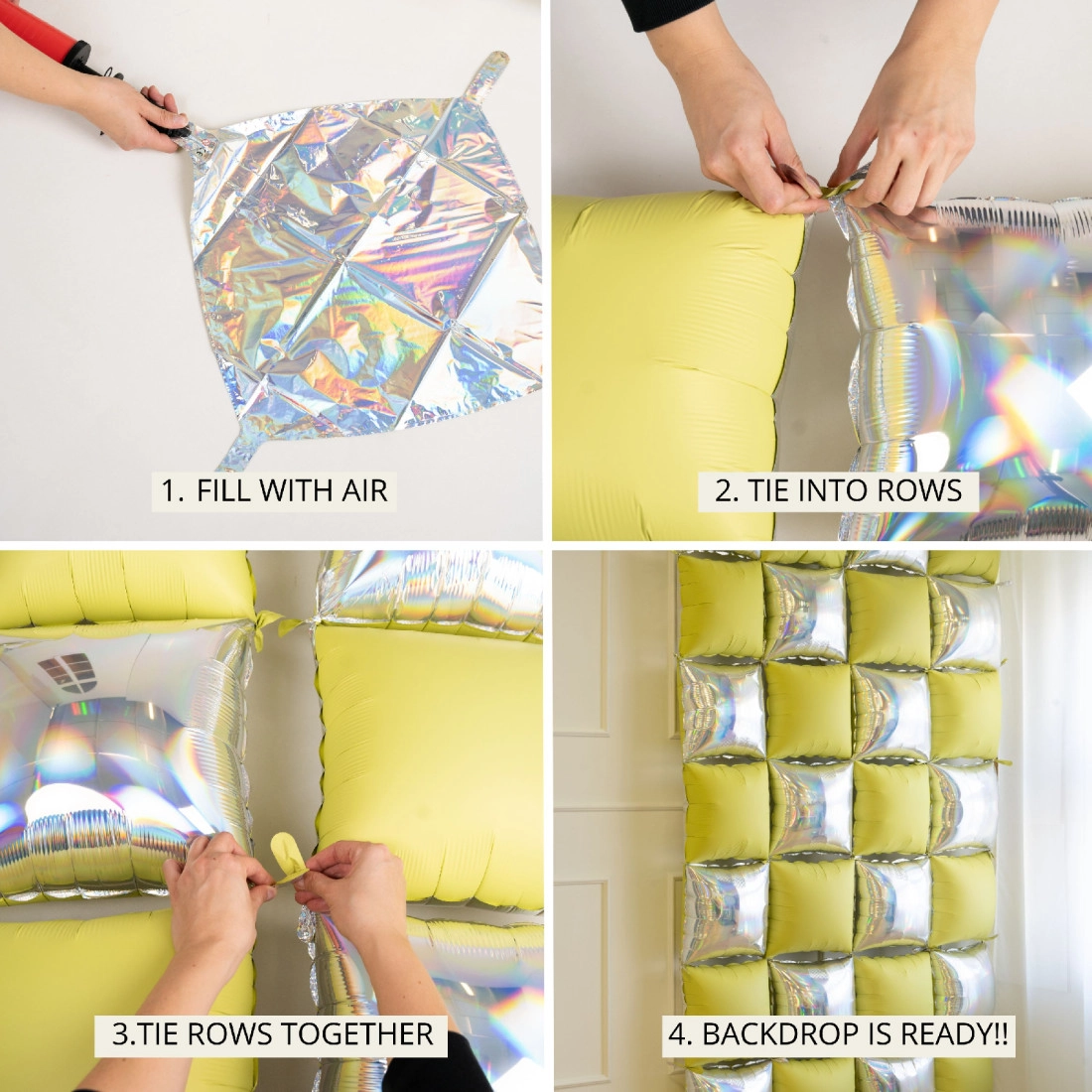 Világos rózsaszín, kétoldalas fólia lufifüzér 35x35 cm – 4 db partyhoz