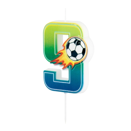 Lumânare pentru tort Fotbal, cifra 9