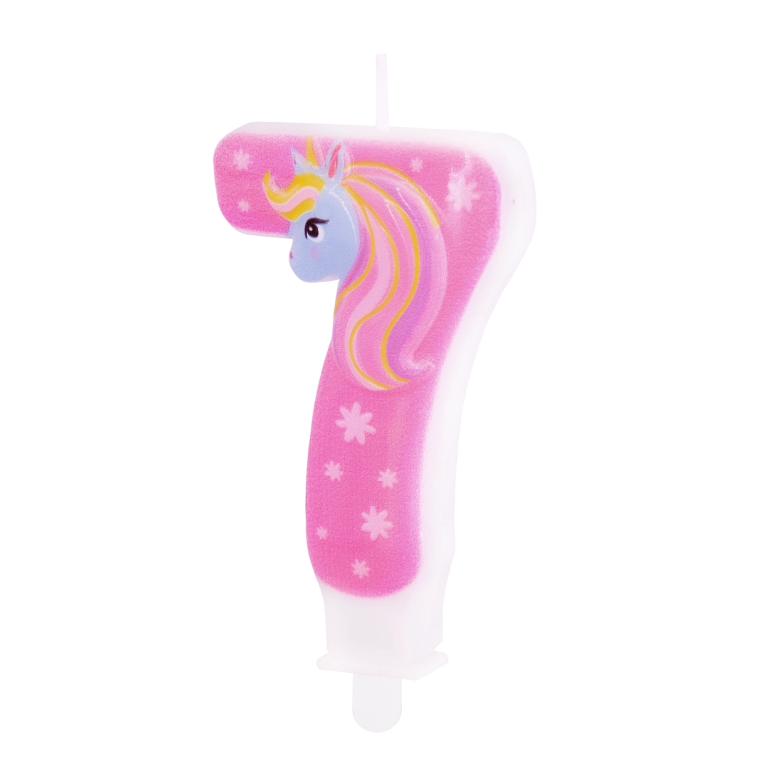 Lumânare aniversară pentru tort Unicorn, cifra 7