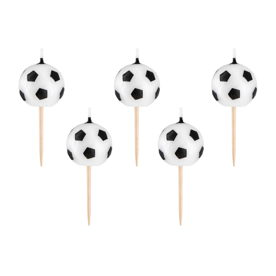 Lumânări pentru tort cu mingi de fotbal, 5 buc.