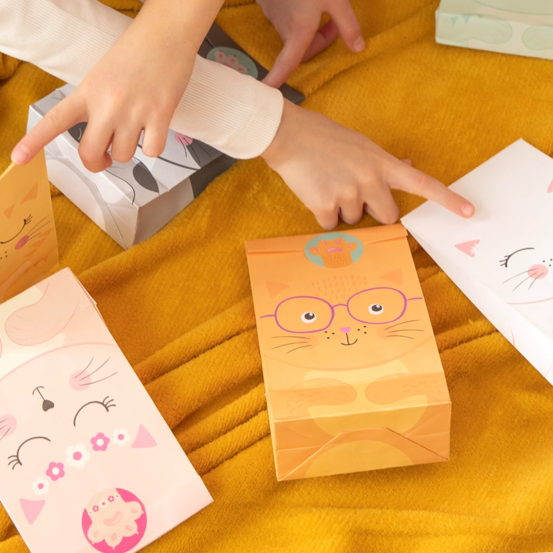 Punguțe pentru bomboane cu pisicuțe, 6 buc.