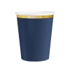 Sötétkék papírpohár Classic Gold 220 ml arany szegéllyel – 6 db