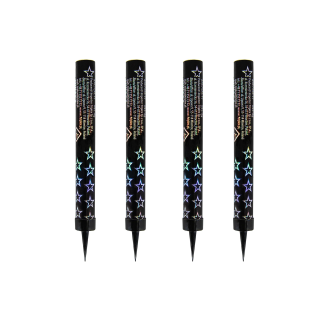 Tortna fontana črna s srebrnimi zvezdicami 12 cm, 4 kosi