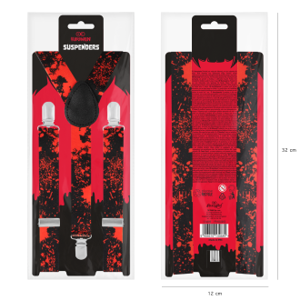Naramnice za hlače – črno-rdeče