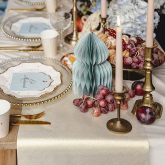 Tilen namizni tekač – zlata barva 0,36 × 3 m