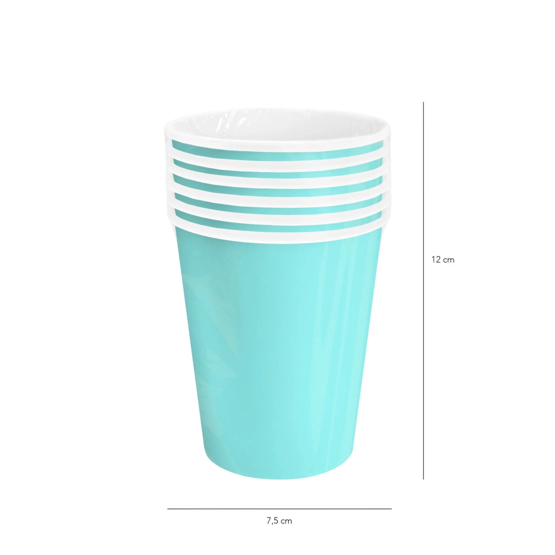 Pahare din hârtie turcoaz 220 ml – set 6 buc.