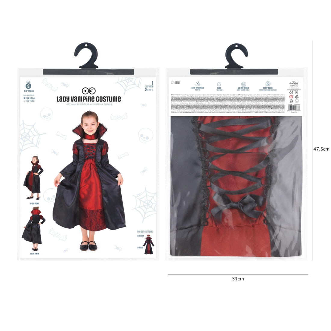 Vámpír jelmez lányoknak, S méret