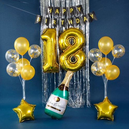 Set mare de baloane aurii pentru 18 ani