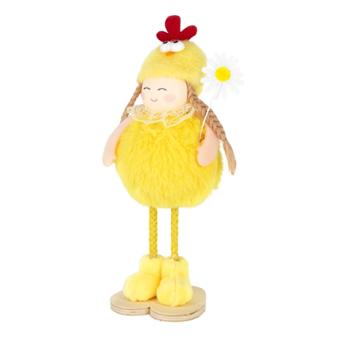 Velikonoční dekorace Stojící děvčátko s květinou, 1 ks