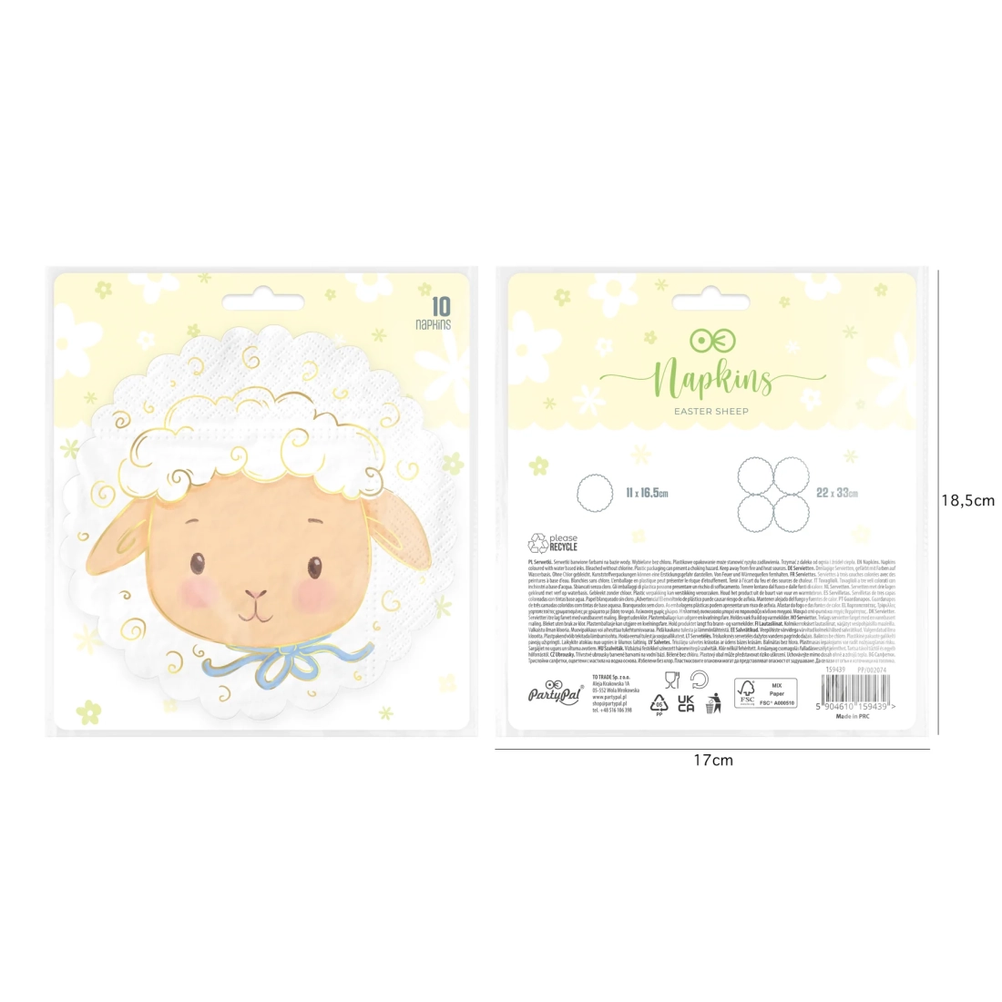 Húsvéti papírszalvéták Bárány, 10 db