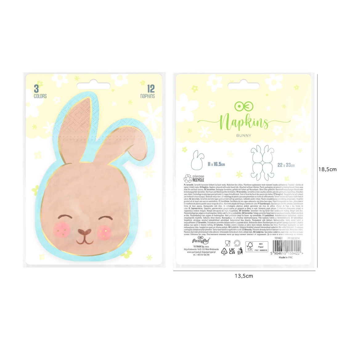 Șervețele de hârtie de Paște, Iepuraș, 10 buc.