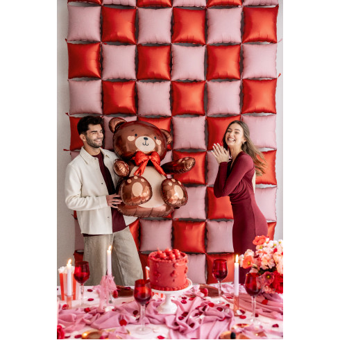 Velik folijski balon Medvedek z mašno 75 x 84 cm