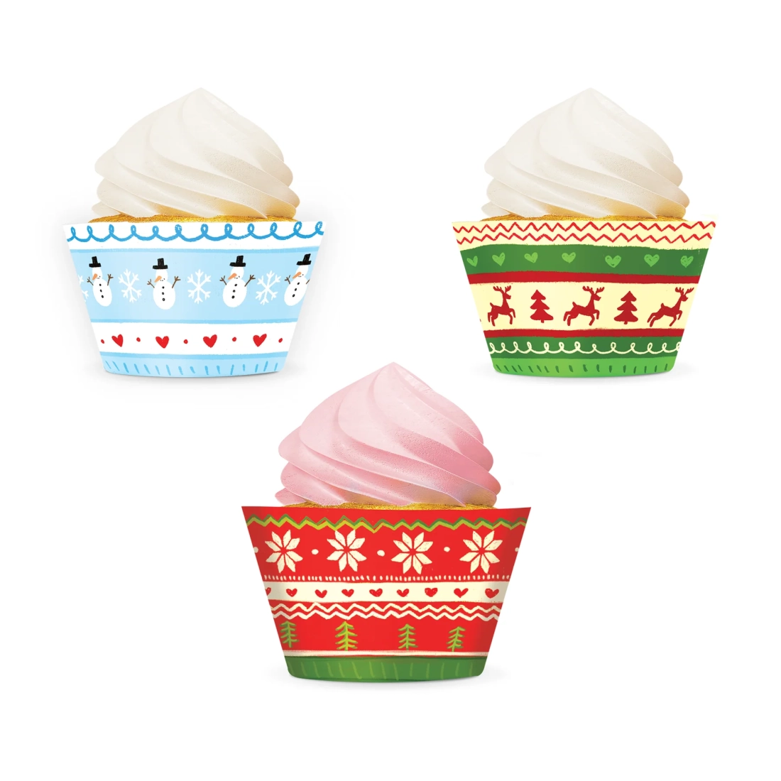 Set 12 forme pentru brioșe de Crăciun „Pulovere”