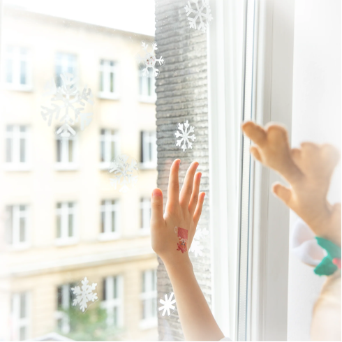 Karácsonyi hópehely ablakmatricák, 120 db