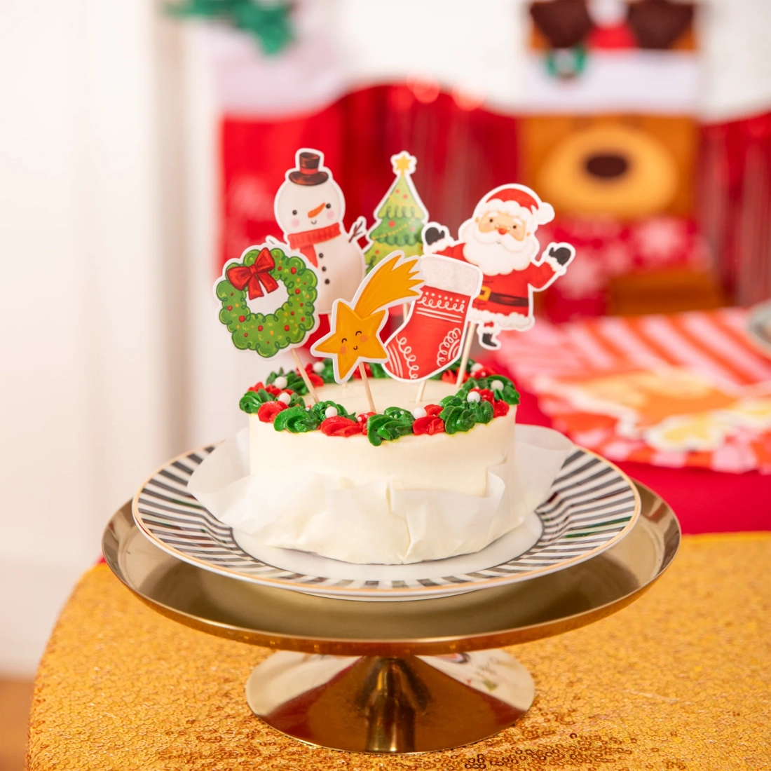 Karácsonyi sütemény- és muffin díszek, vegyes csomag, 6 db