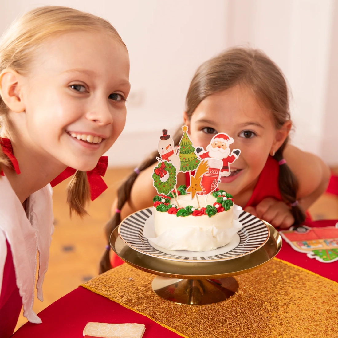 Karácsonyi sütemény- és muffin díszek, vegyes csomag, 6 db