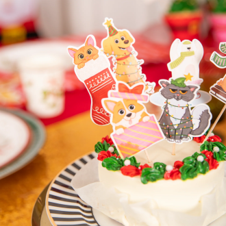 Božični okraski za torte in mafine Živali 6 kosov