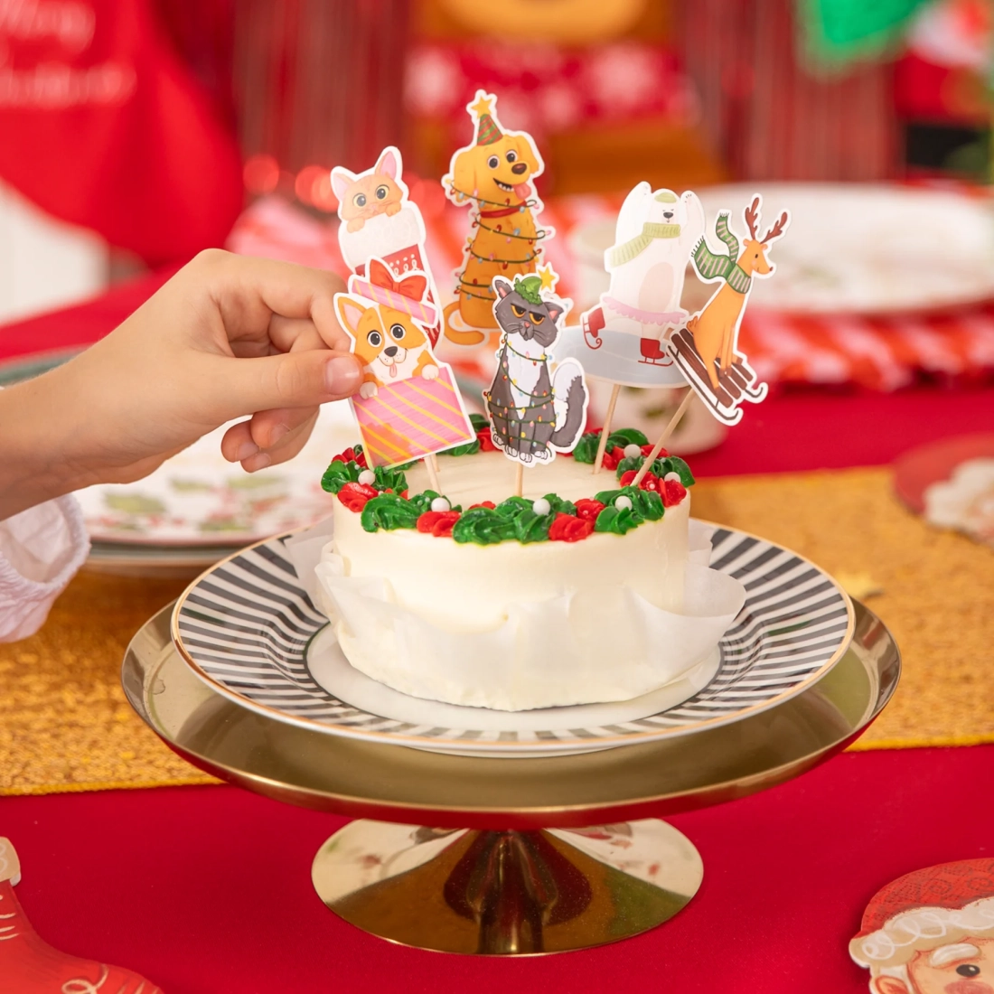 Karácsonyi sütemény- és muffin díszek Állatkák 6 db