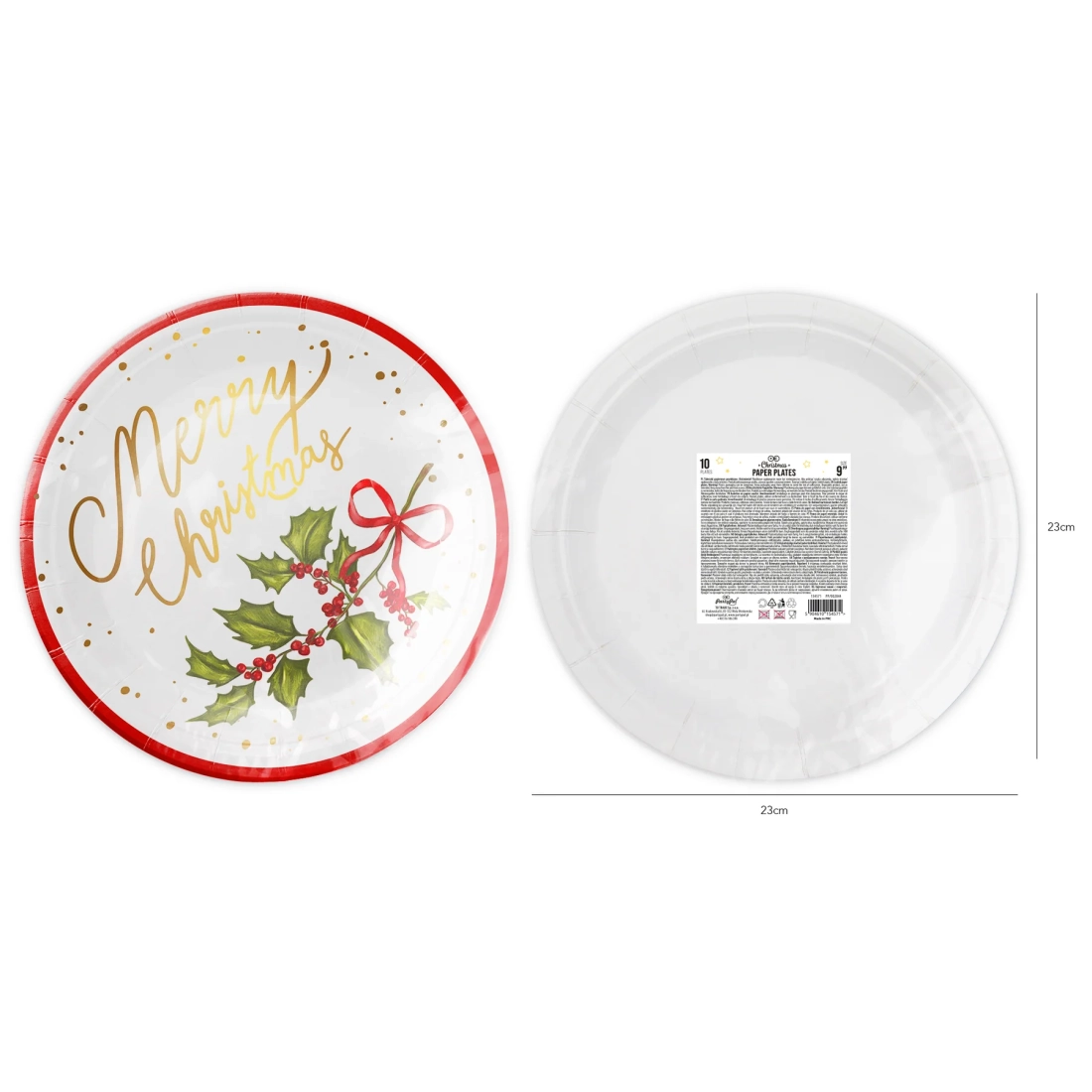 Farfurii de hârtie pentru Crăciun, 10 buc.
