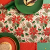 Traversă de Crăciun cu trandafiri de Crăciun, 275 x 28 cm
