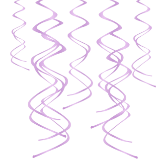 Viseče spirale vijolične 60 cm, 5 kosov