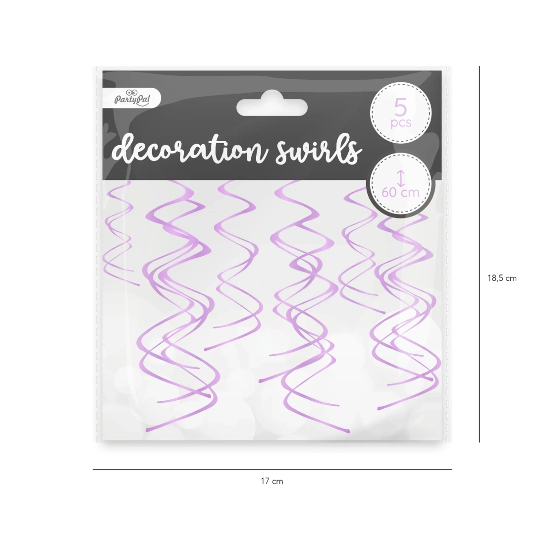 Lógó lila spirálok, 60 cm, 5 db