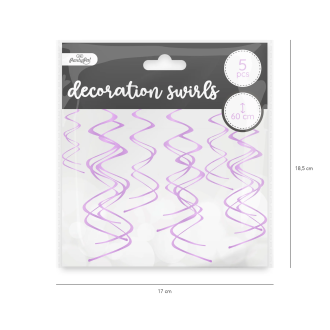 Viseče spirale vijolične 60 cm, 5 kosov