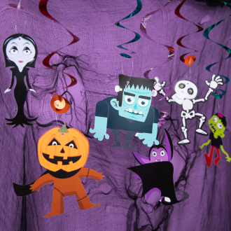 Viseče spirale Halloween pošasti, set 6 kosov