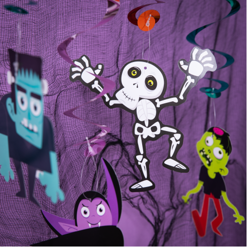 Halloween lógó spirálok – szörnyek, 6 darabos készlet Halloween lógó spirálok – szörnyek, 6 darabos készlet