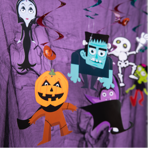 Halloween lógó spirálok – szörnyek, 6 darabos készlet Halloween lógó spirálok – szörnyek, 6 darabos készlet