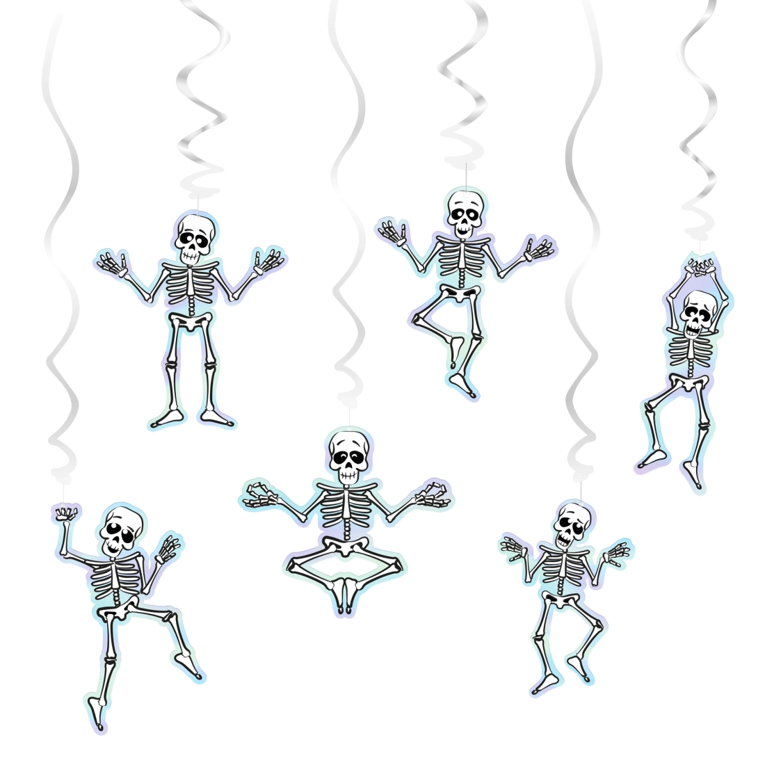 Lógó spirálok koponya motívummal, 6 db