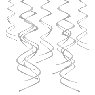 Viseči srebrni spiralni okraski 60 cm, 5 kosov