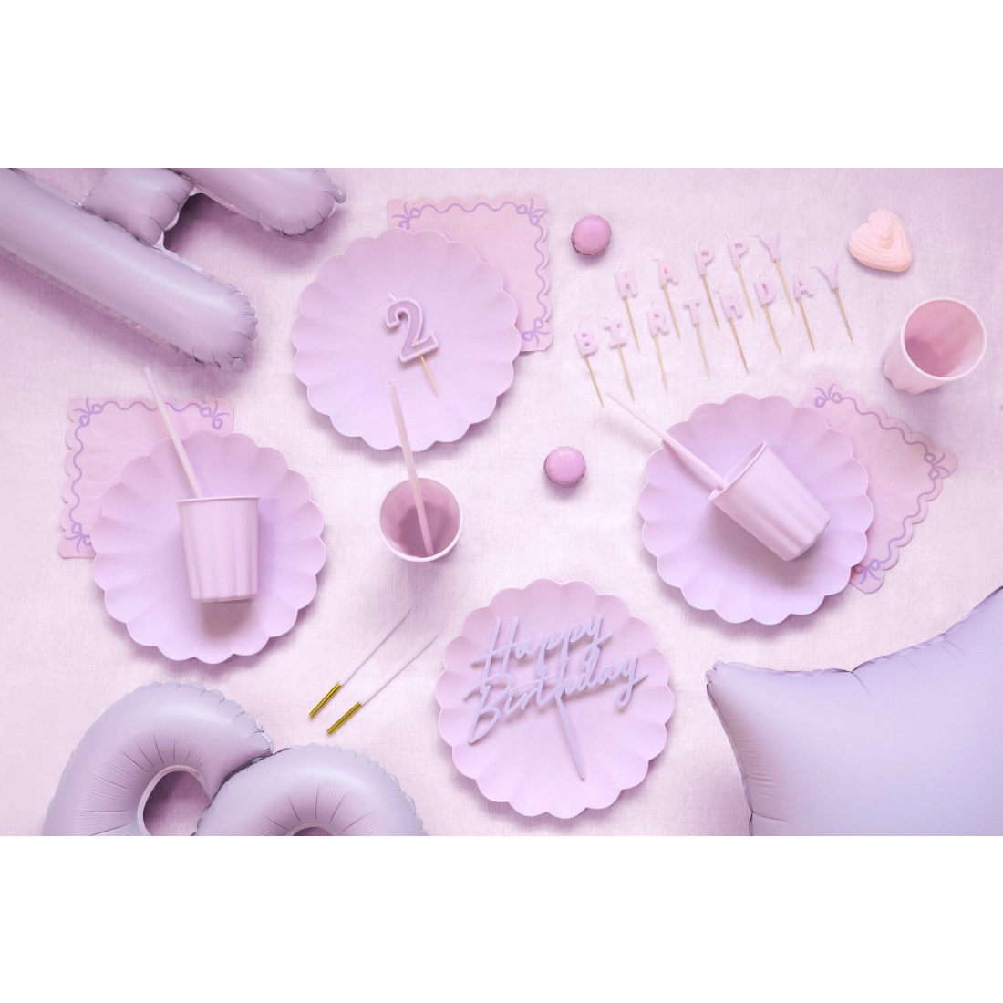 Șervețele de hârtie mov cu volane, 33 x 33 cm, 12 buc.