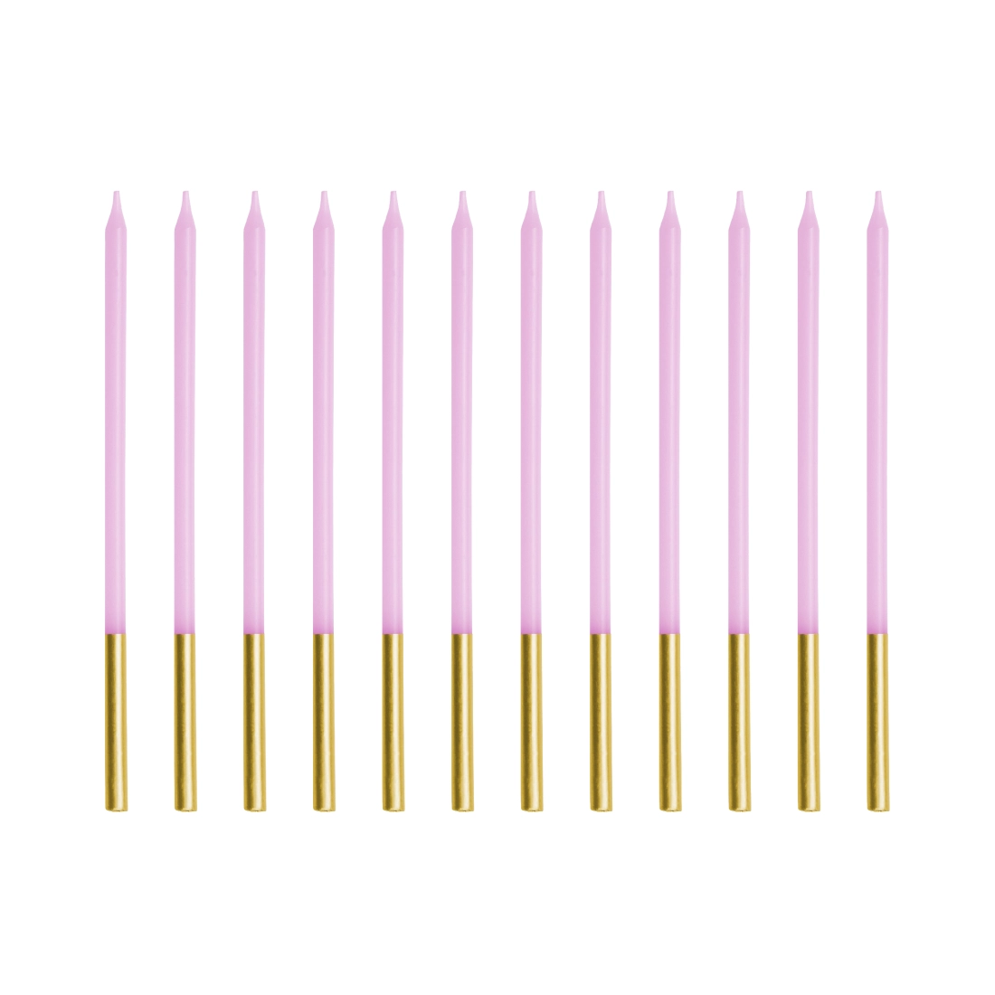 Lumânări înalte de aniversare 14 cm - mov, 12 buc.