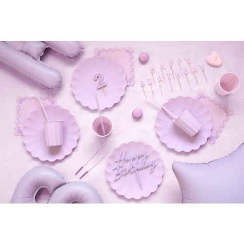 Lumânări înalte de aniversare 14 cm - mov, 12 buc.