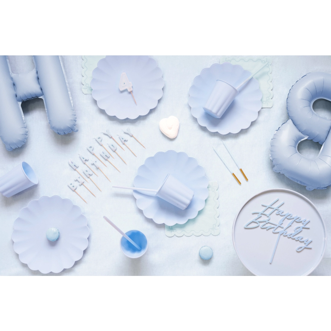 Lumânări înalte pentru aniversare 14 cm - albastre, set 12 buc.