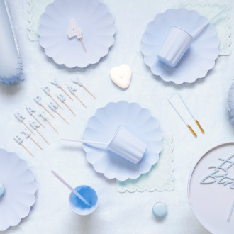 Visoke rojstnodnevne svečke 14 cm – modre, 12 kos