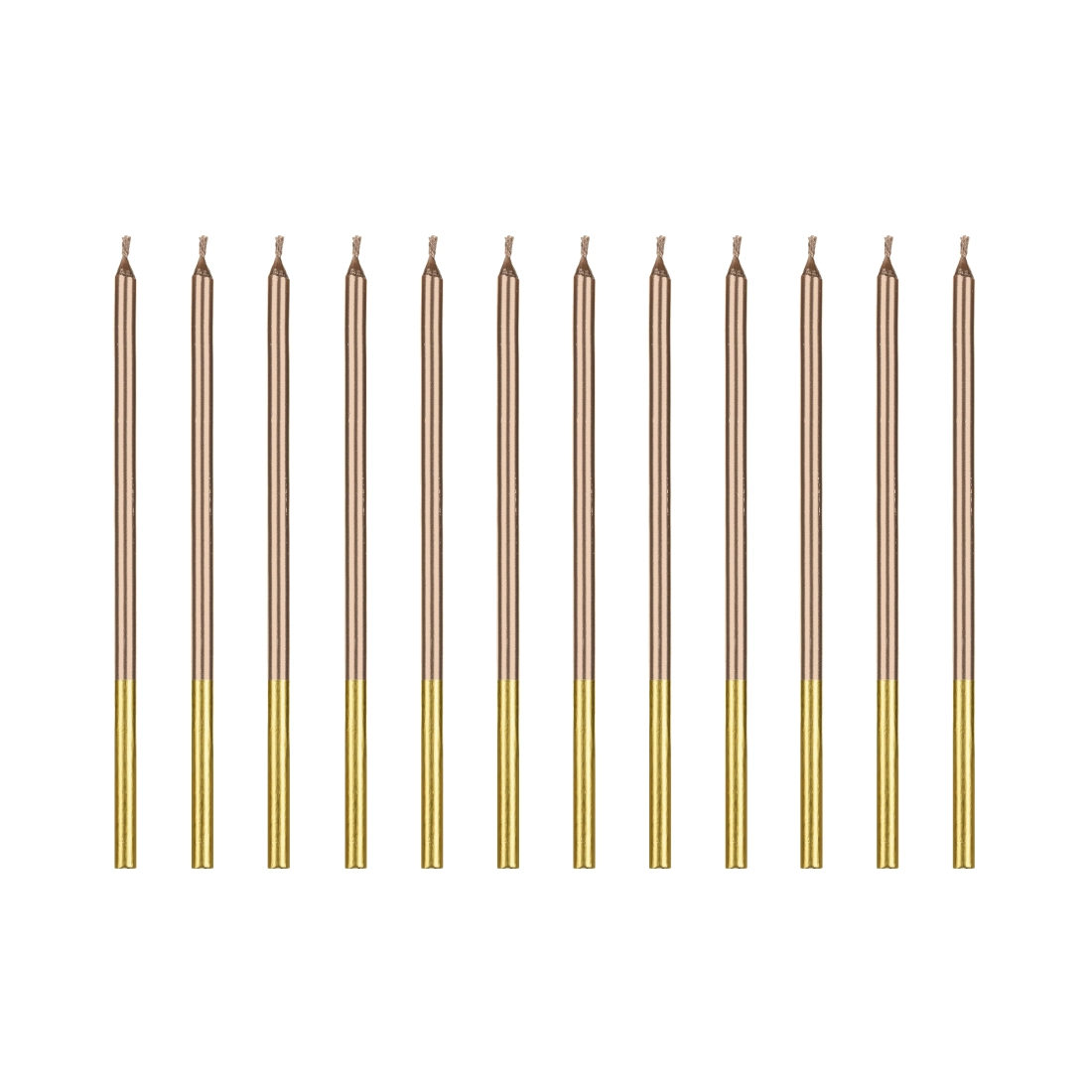 Lumânări de aniversare înalte 14 cm – rose gold, 12 buc.