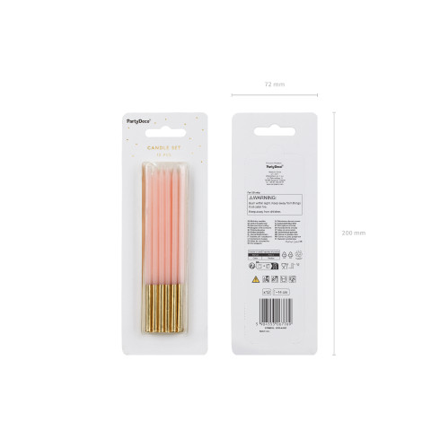 Magas születésnapi gyertyák 14 cm – rózsaszín, 12 db Magas születésnapi gyertyák 14 cm – rózsaszín, 12 db