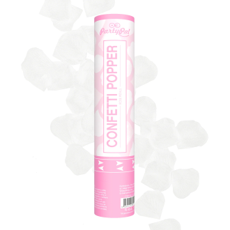 Konfetti kilövő – fehér szirom, 30 cm